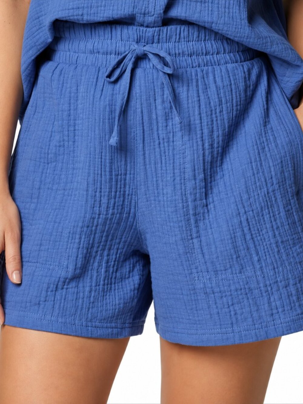 Columbia Holly Hideaway Breezy Shorts NWT Women's 2X Blue Cotton Drawstring
